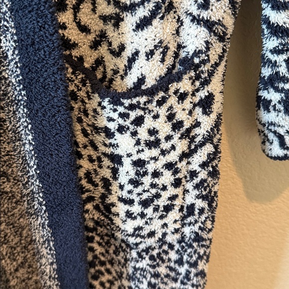 Barefoot Dreams CC Wilderness Long Robe-Cream/Indigo XXS/XS - Picture 7 of 10